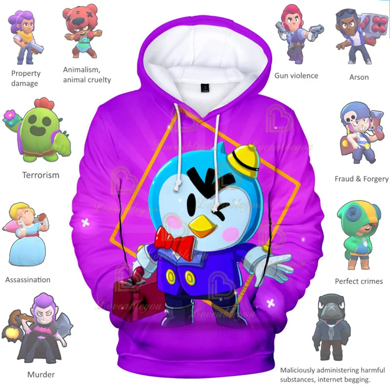 

Mr.p AGENT P Boys Girls Browlingss 3D Hoodie Sweatshirt Stars, Kids Shoot Game Cute Cartoon Clothing Birthday Gift