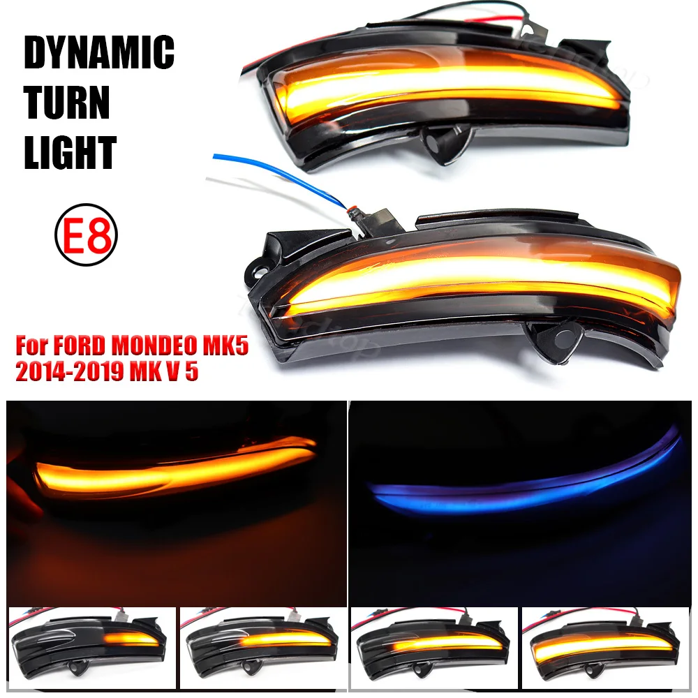 

For FORD MONDEO MK5 2014 2015 2016 2017 2018 2019 MK V 5 Dynamic LED Blinker Indicator Side Mirror Turn Light Signal Repeater