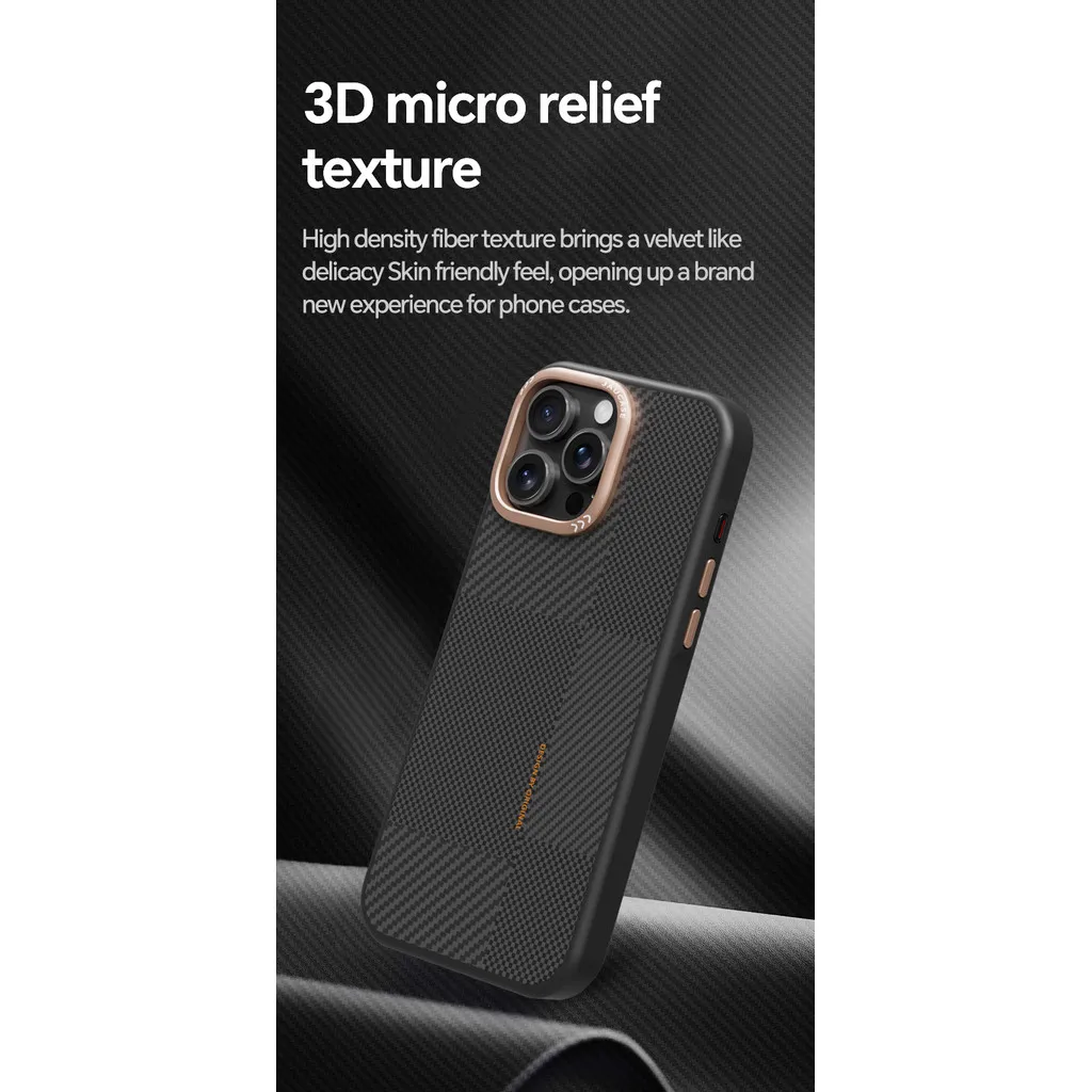 Чехол для iPhone 15 16 Pro Max текстура углеродного волокна X-Level + ТПУ защита от отпечатков