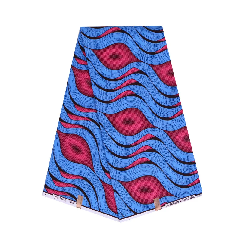 

Африканская восковая ткань из полиэстера 6Yards2020, геометрический узор, полиэстер, пятно пятнистого цвета