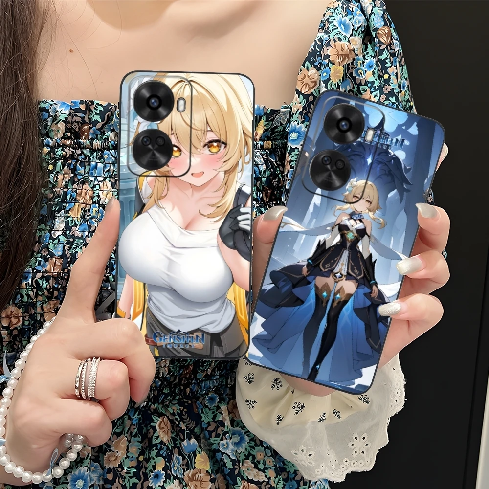 Чехол для мобильного телефона Genshin Impact Lumine Smart Huawei Nova 12 11 10 9 8 7 Pro SE 5G черный мягкий