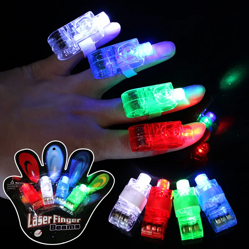 

4PC LED Finger Lights Glowing Dazzle Colour Laser Emitting Lamps Wedding Celebration Festival Kid Birthday Party Decor