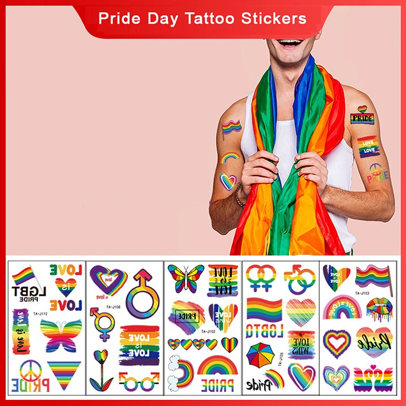 

ЛГБТ временная татуировка, наклейка, гомосексуальный камуфляж, наклейка на день гордости, радуга, тату, наклейка для игр, лицевая наклейка