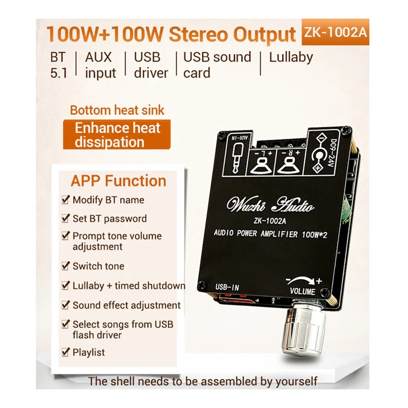 ZK-1002A Bluetooth Плата усилителя высокие и низкие частоты РЕГУЛИРОВКА сабвуфера