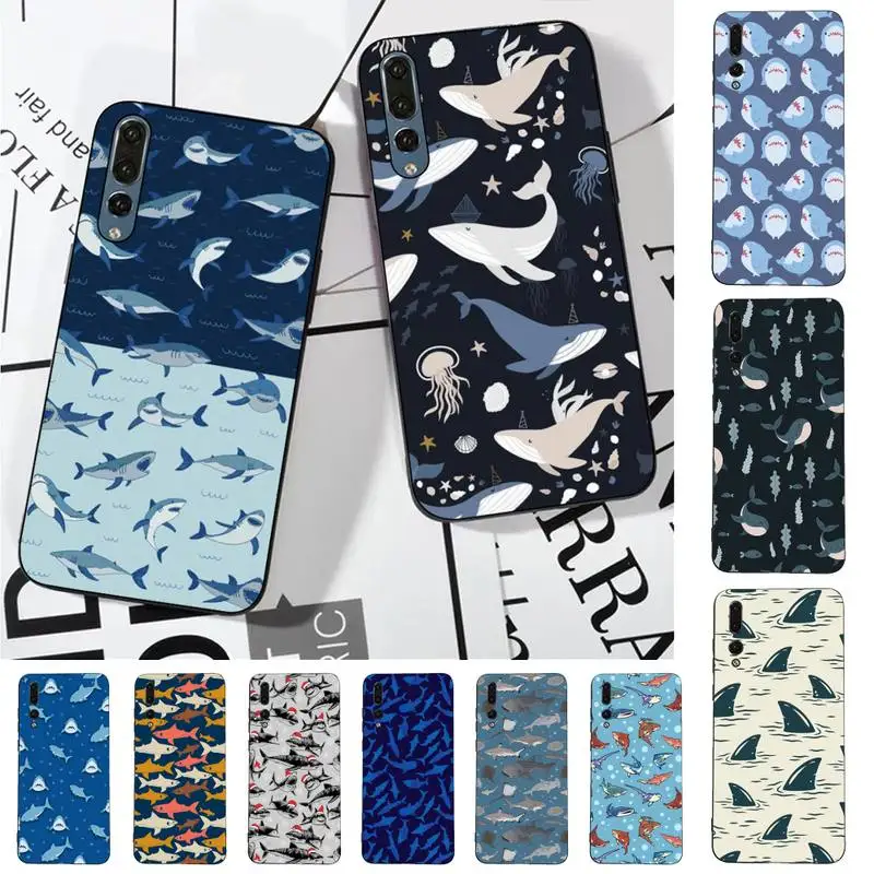 

Shark Pattern Phone Case for Huawei P30 40 20 10 8 9 lite pro plus Psmart2019