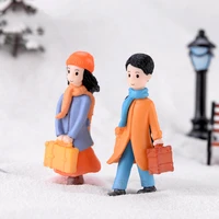 1pair lovers couple good meet ornament cute girl man doll statue figurine miniatures diy valentines day gift art decals