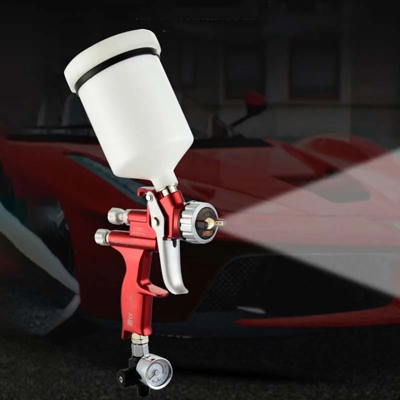 Пистолет-распылитель LISSON 6800, краскопульт с соплом 1,3 мм, краскопульт на водной основе, Аэрограф с манометром