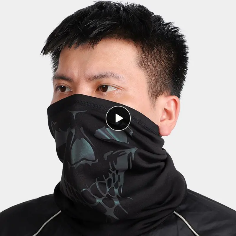 

Skull Face Mask Outdoor Riding Mask Bicycle Ski Skull Half Face Mask Ghost Scarf Multi Use Neck Warmer Winter Plus Cashmere