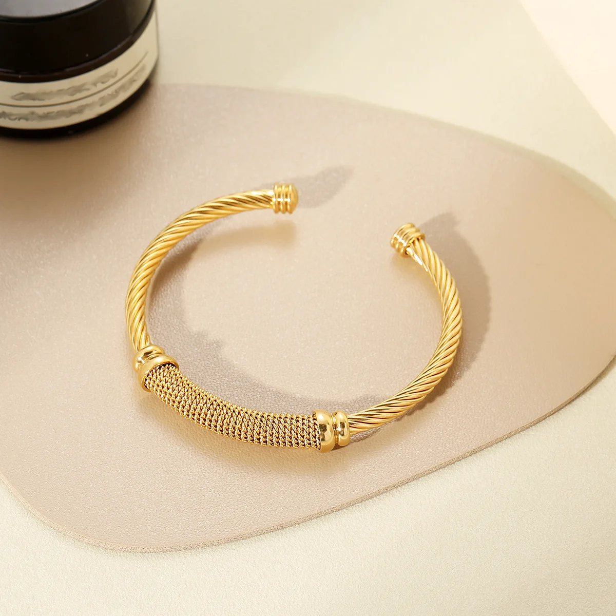 

Gold No Fade Stainless Steel Metal Women Men Opening Bangles Bracelet High Quality Cool Punk Jewelry