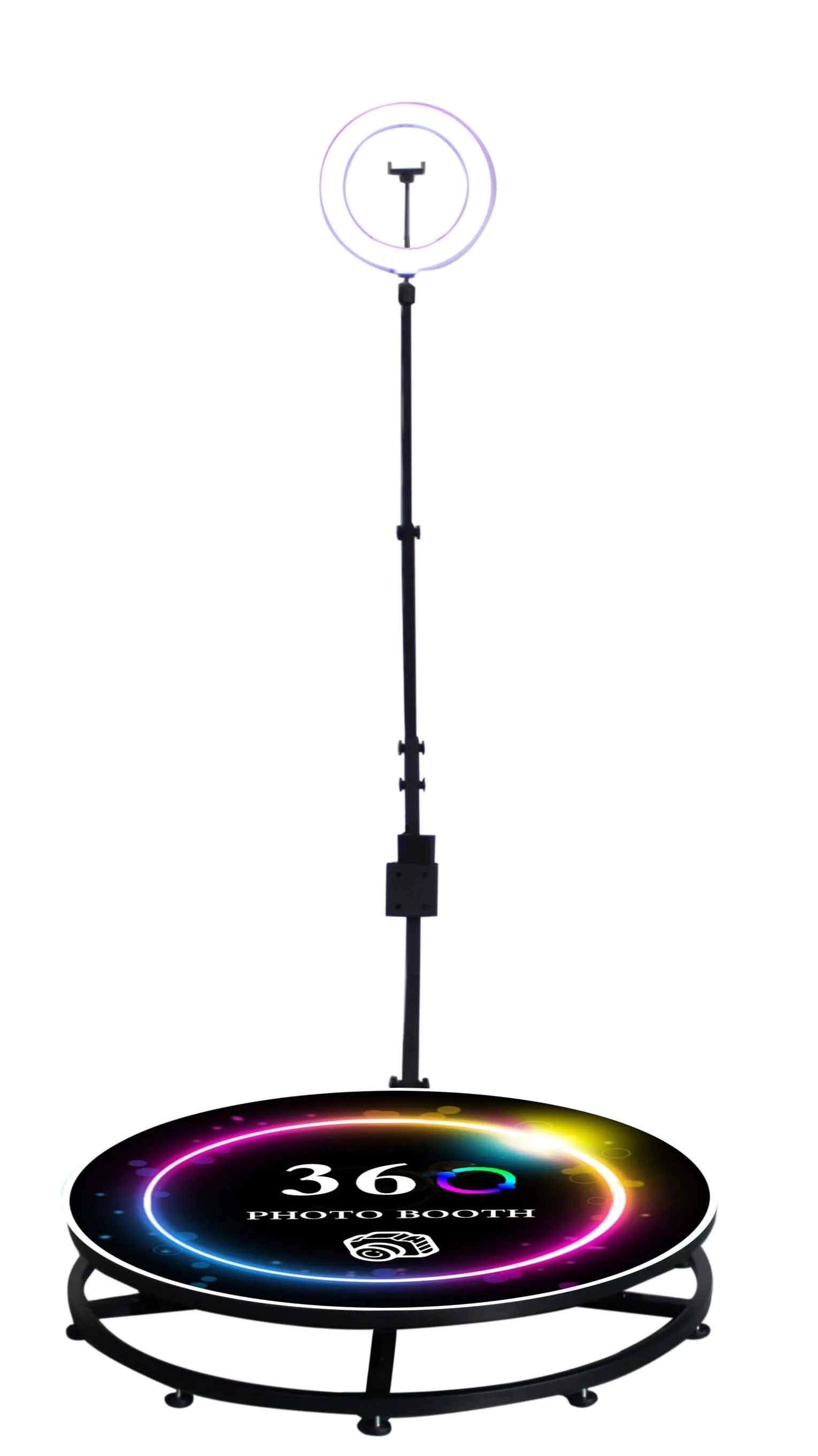 

360 Degree Photo Booth Photobooth Automatic 360 Video Photo Booth with 80CM 2-4 People Metal Case Platform for iPad Phone Camera