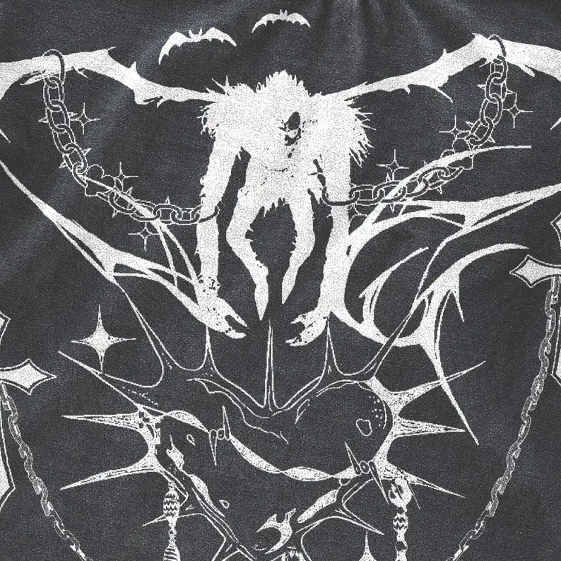 Ryuk Death Cybersigilism y2k Y2K grunge Grunge aesthetic death note gothic tshirt anime vintage streetwear
