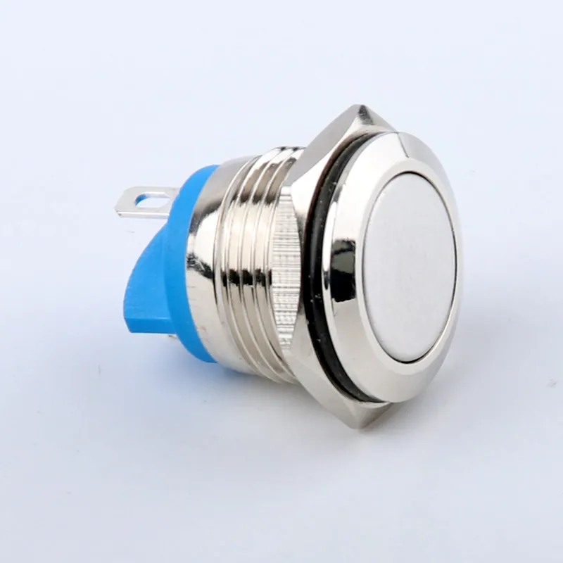 

Металлический кнопочный переключатель, 16 мм, 19 мм, IP66, никелированный/из нержавеющей стали, нормально открытый, с высокой/плоской/сферической круглой головкой, мгновенный сброс