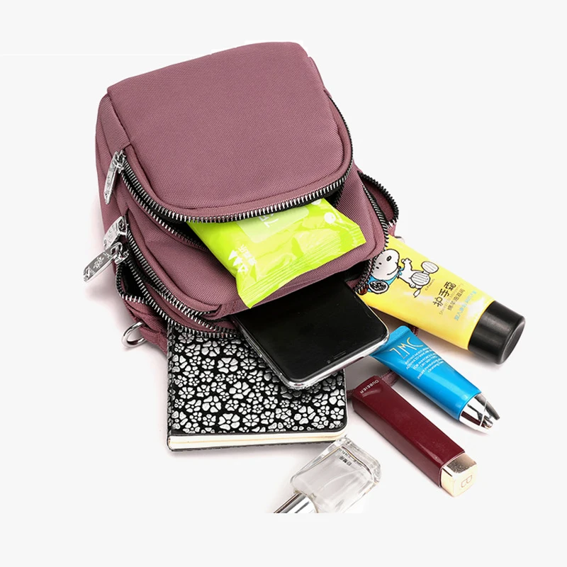 Fashion 3 Layers Women Mini Bag High Quality Durable Fabric Girls Small Shoulder Bag Prettry Style Female Mini Handbag Phone Bag