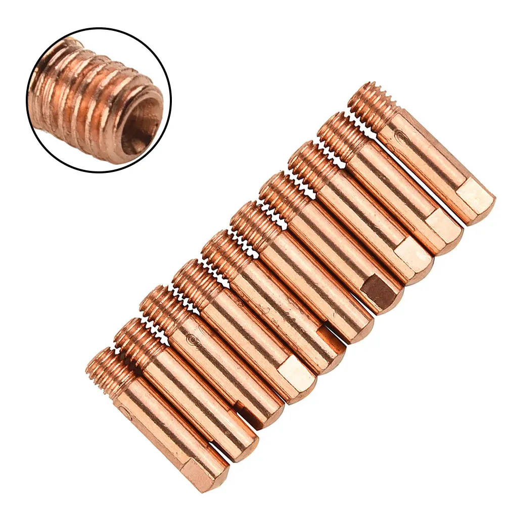 

Welding Contact Tips 0.6 - 1.2mm 10pcs Consumables For Binzel Style Torches Length 25mm Welder Torch Practical