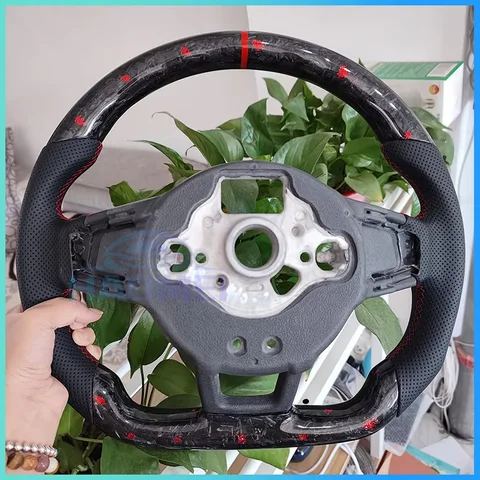 Кованое рулевое колесо из углеродного волокна для Volkswagen MK7 MK7.5 GTI R GTD GTE Golf 7, дополнительная версия с лопастными переключателями