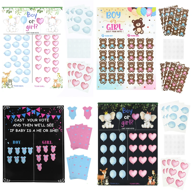 Постер с наклейками на тему игры по голосованию для мальчиков и девочек