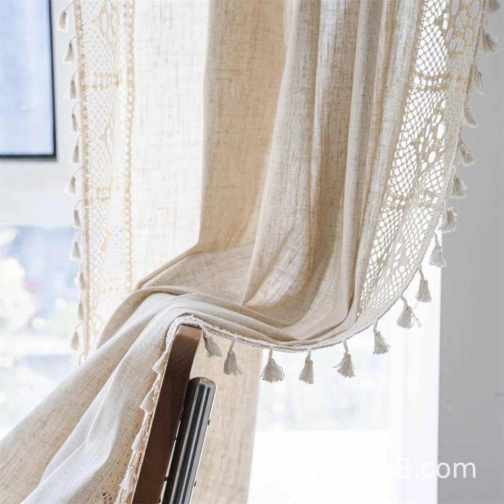 Clochef 1 шт. льняные полузатемняющие шторы в стиле бохо карман для фермерского дома