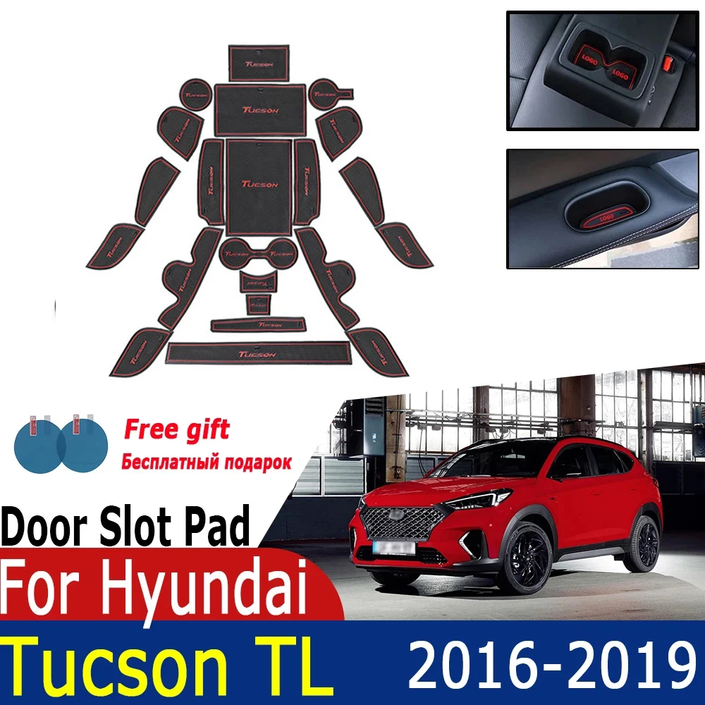 

Автомобильный резиновый противоскользящий коврик, дверной паз для Hyundai Tucson 2019 TL 2018 2017 2016, подставка под чашку, подставка под ворота, подставка, аксессуары для интерьера