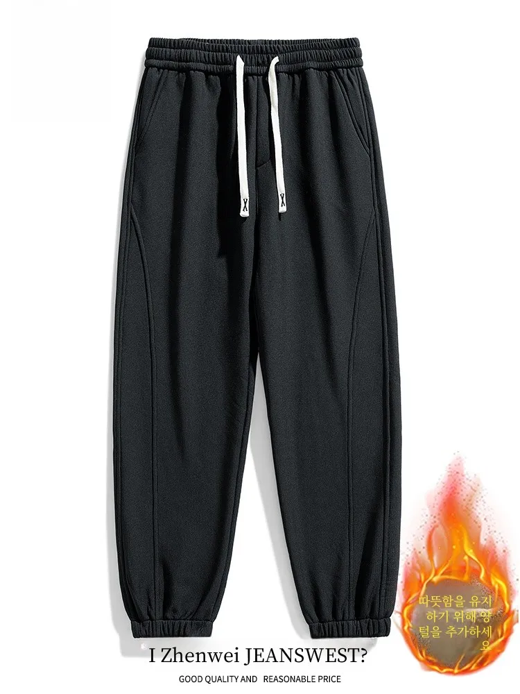 Zhenvis повседневные брюки на флисовой подкладке мужские осенне-зимние молодежные