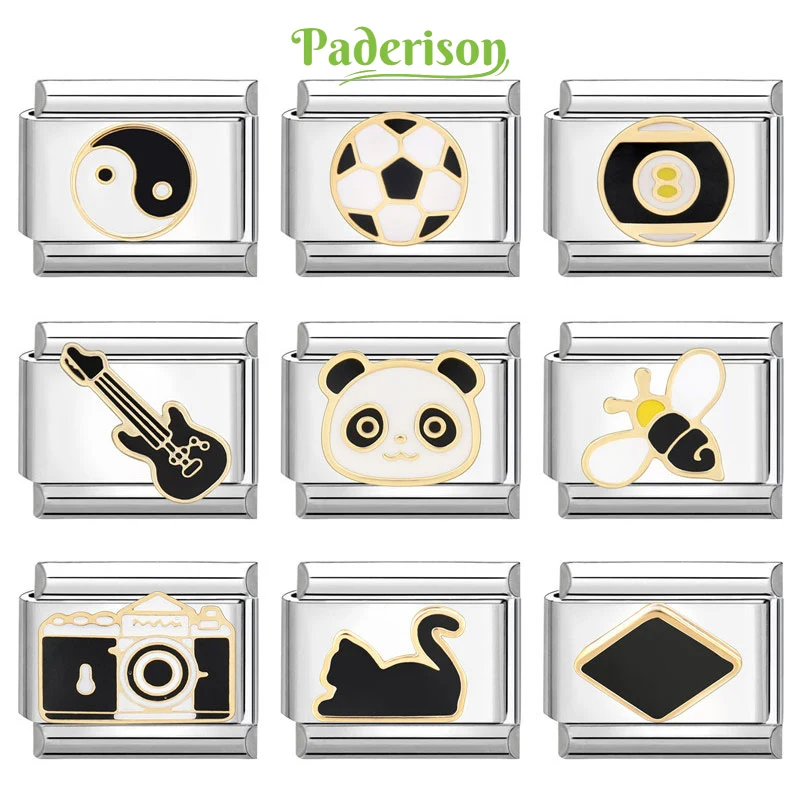 Модная черная панда Paderison футбол бильярдная камера итальянские очаровательные