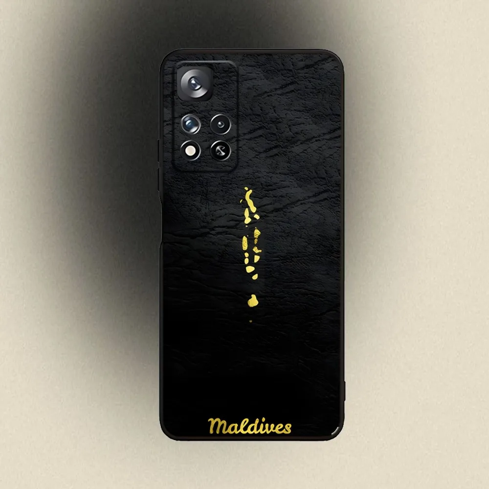 MALDIVES Map Phone Case For Samsung Galaxy A20 A21s A22 A31 A32 A52 A53 A72 73 A80 A91 Soft Black Cover