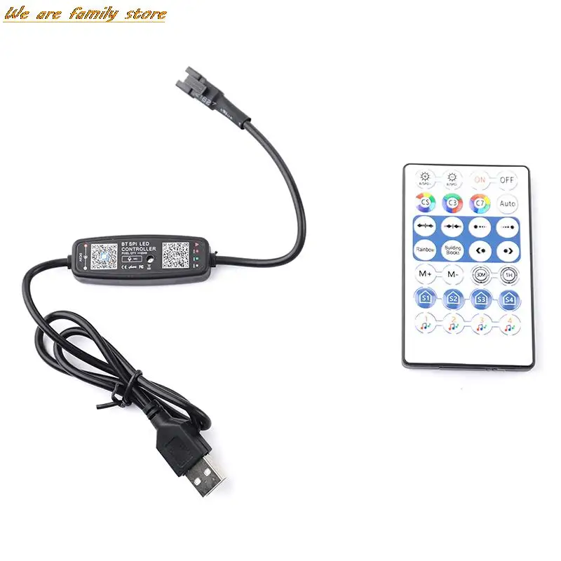 

WS2812B Controller Bluetooth Music APP Control for Pixel LED Strip Light SK6812 WS2811 WS2812 Tape Lights USB 5V Remote Control