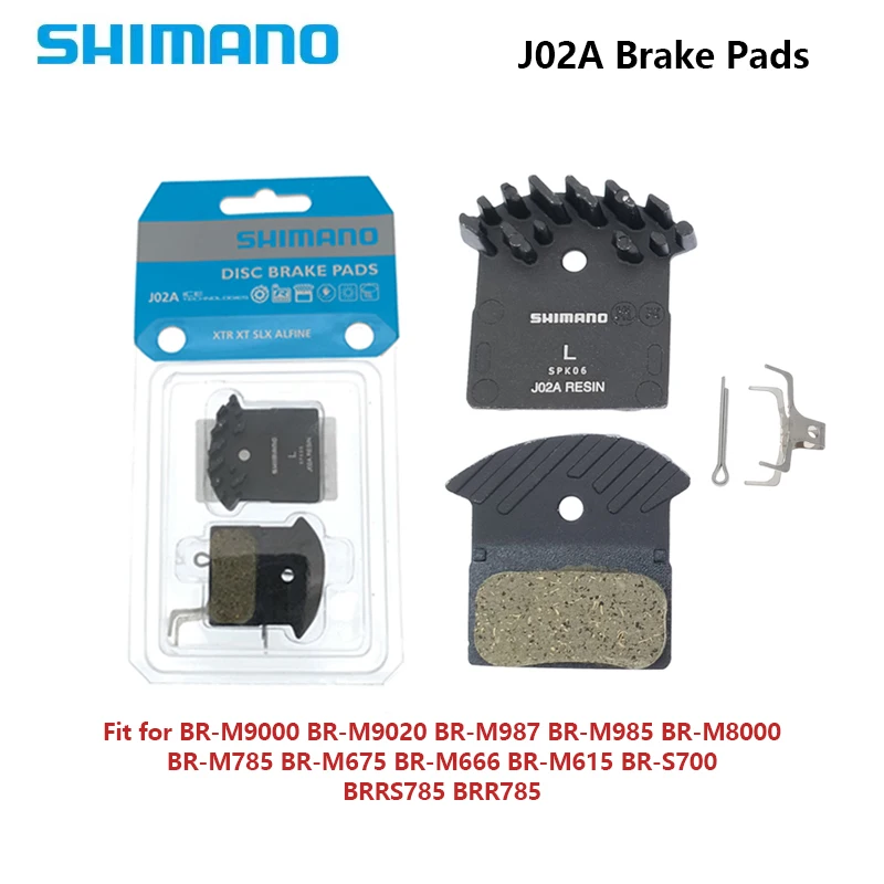 

SHIMANO J02A MTB Bicycle Resin Brake Pad Ice Tech Cooling Fin for BR-M9020 M987 M985 M785 M675 M666 M615 M6000 M7000 M8000 M9000
