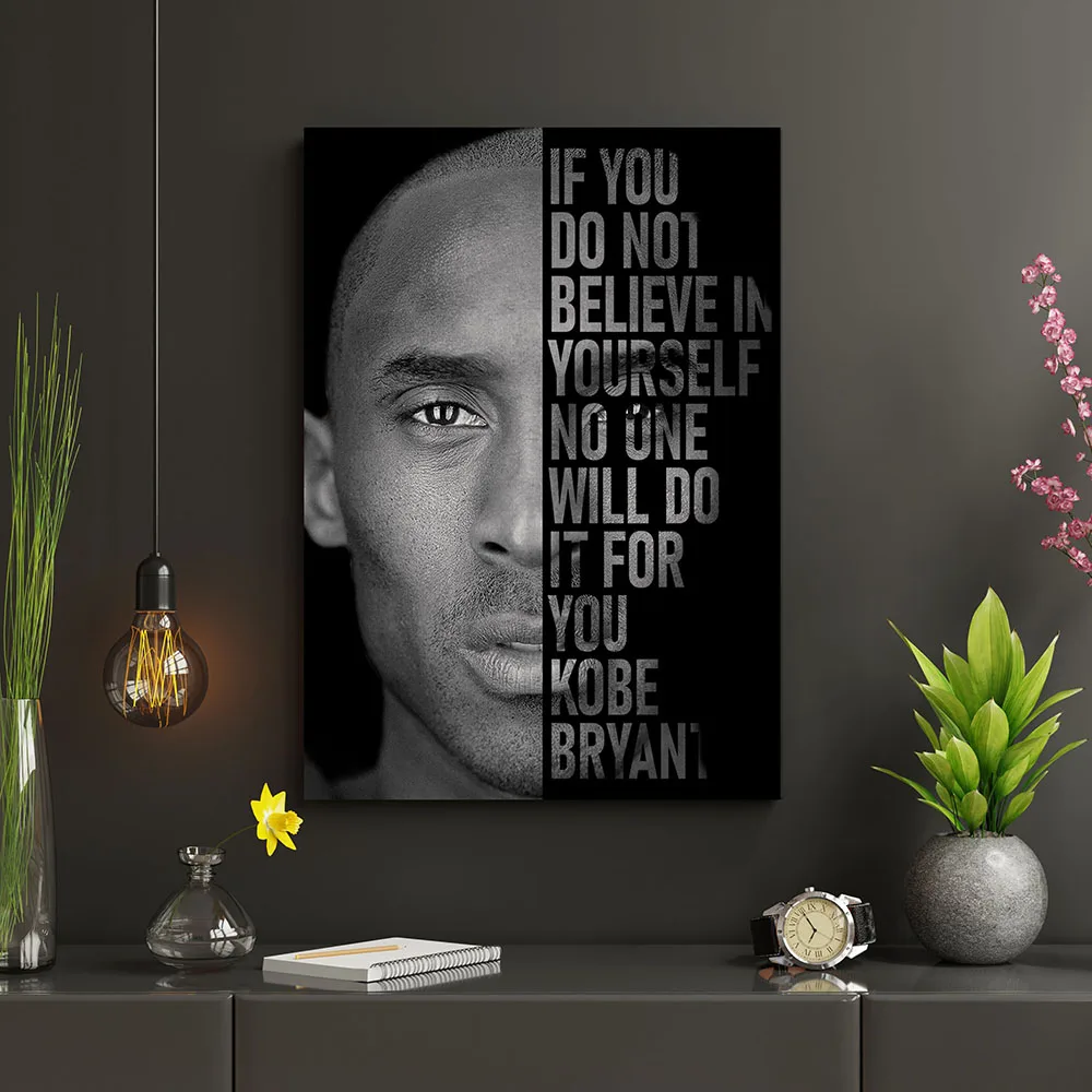 Баскетбольная Звезда Кобе Джеймс Холст Картина Без Рамы Маслом Фигура Портрет