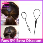 Модная новинка популярная заколка для конского хвоста черного цвета для конского хвоста заколка для конского хвоста приспособление для укладки пластиковая петля Инструменты для укладки