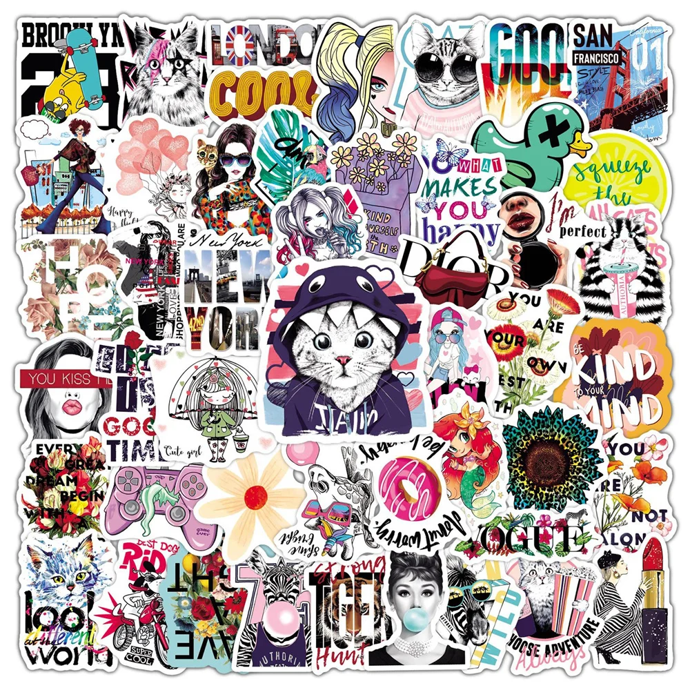 

10/30/50PCS Cartoon Ins Life Style Stickers Exquisite Graffiti Suitable For Guitar Luggage Laptop Ipai Stickers Wholesale