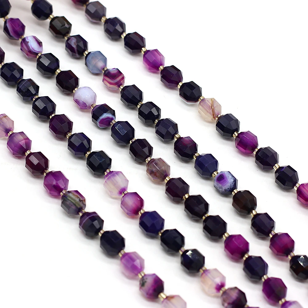 Купи Faceted Purple Agate Stone Beads Roundle Glass Loose Spacer Beads For Jewelry Making DIY Bracelet Necklace Strands 8mm за 322 рублей в магазине AliExpress