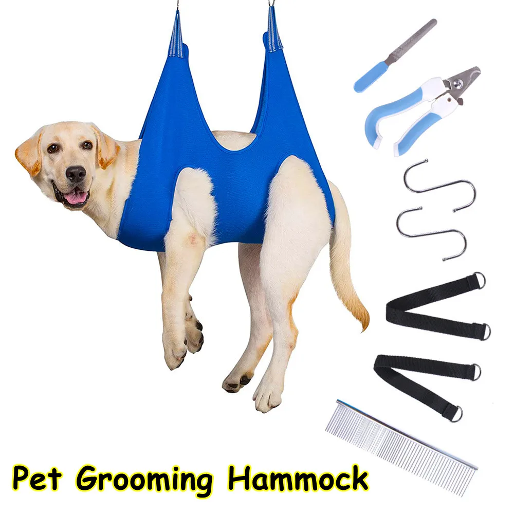 

Pet Grooming Hammock Helper Cat Grooming Tool Set Puppy Nail Clip Trimming Bathing Bag with Hook Ear Eye Care Pet Cat Supplies