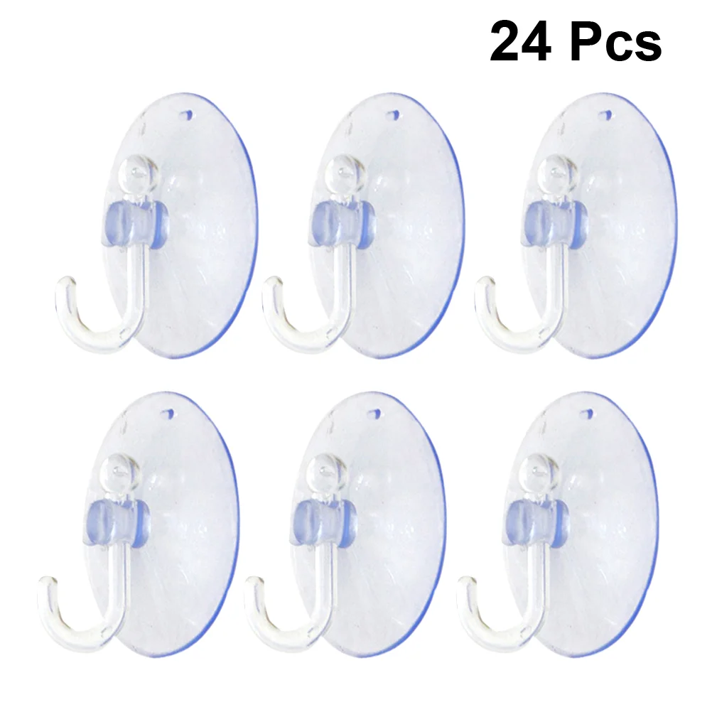 

24PCS Transparent Powerful Sucker Hook Traceless Silicone Wall Hook Hanger for Home Kitchen Bathroom