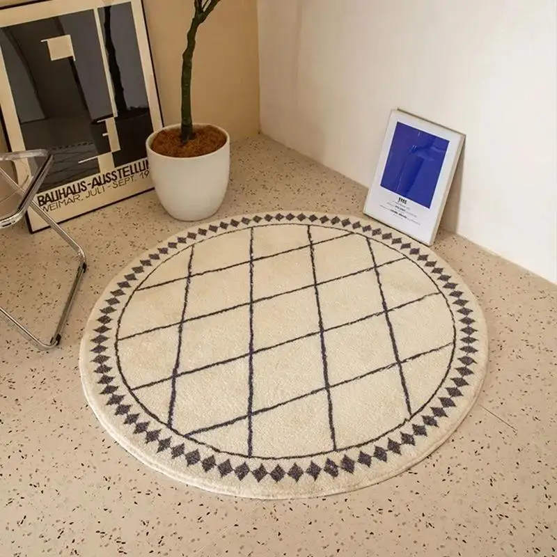 

Ins Round Carpet Large Area Rugs for Living Room Bedside Rug Mat Water Absorbent Floor Mat Non-slip Door Mats Tapis Nordic Style