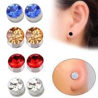 non piercing healthy magnetic therapy weight loss unisex rhinestone earrings