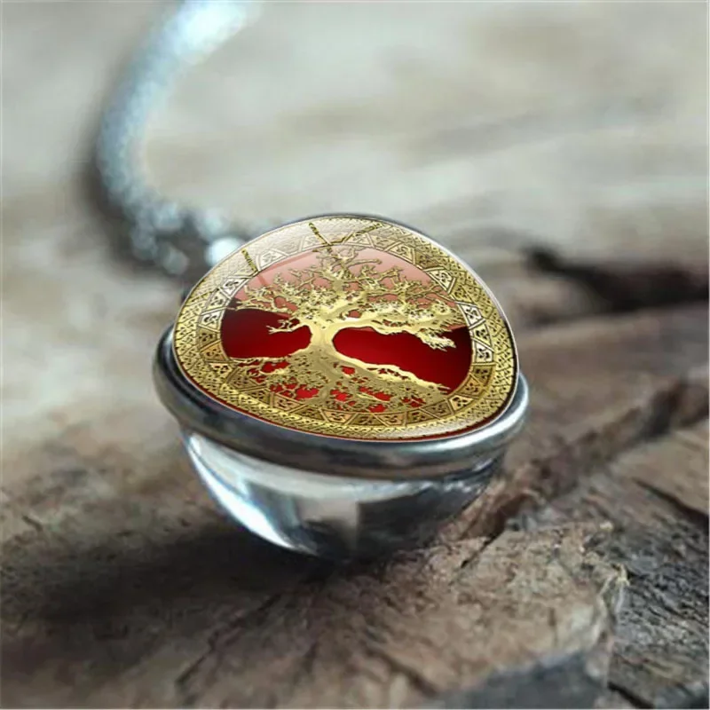 Новое модное ожерелье с изображением дерева жизни Инь-Янь двухсторонняя