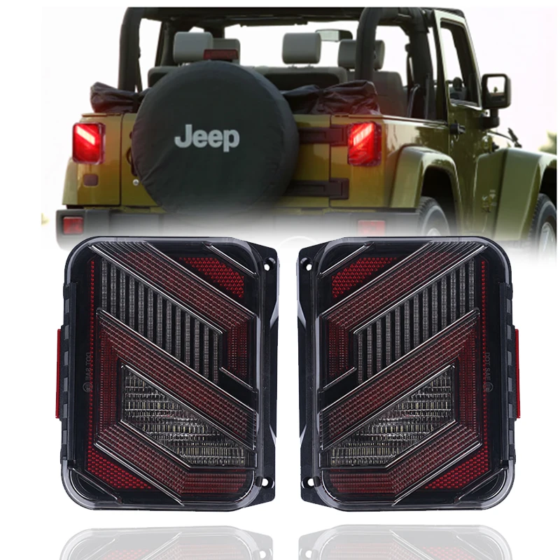 Светодиодные задние фонари одобренные DOT E-mark для Jeep Wrangler JK JKU 2007-2018 с DRL указатель