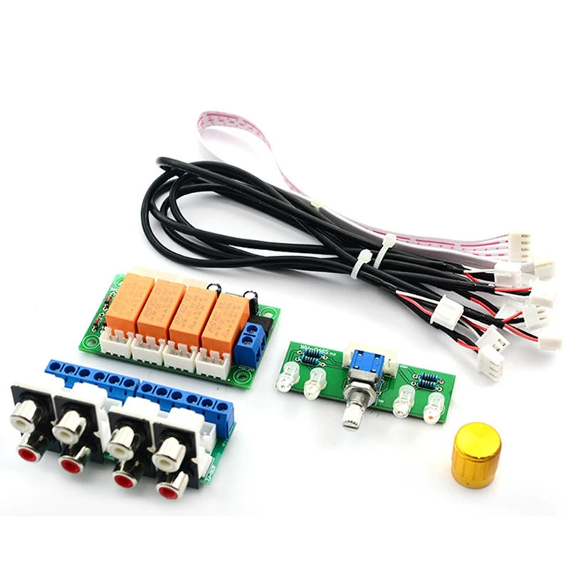 

Relay 4-Way Audio Input Signal Selector Switching RCA Audio Input Selection Board Of Rotary Switching