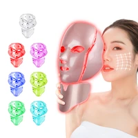 led facial mask 7 colors with neck light therapy skin rejuvenation beauty skin care whitening skin shrink pores device home spa