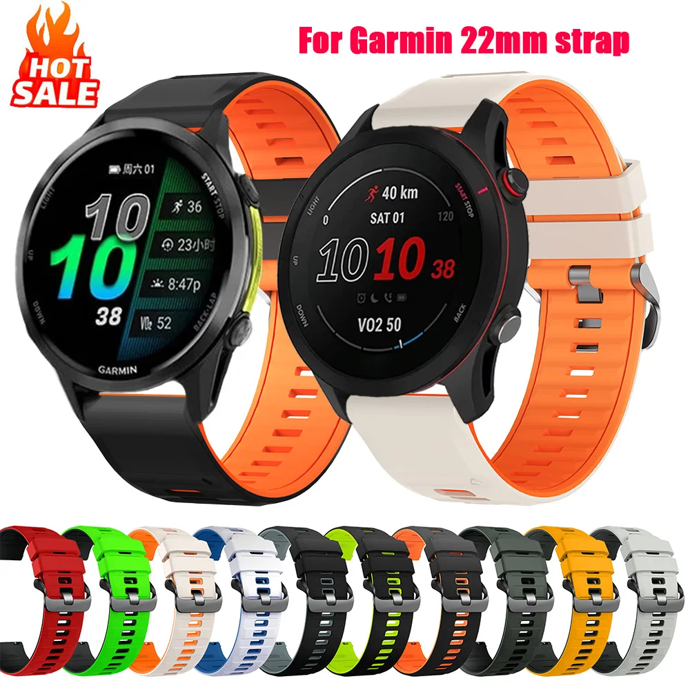 Фото Нейлоновый парашютный ремешок 22 мм для Garmin Forerunner 255 265 970 165 55/Active 6 5, браслет Correa Venu 4 45 мм/Vivoactive 5 №1