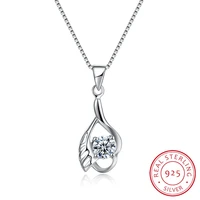 sterling silver necklace stylish zircon necklace minimalist trend cutout design