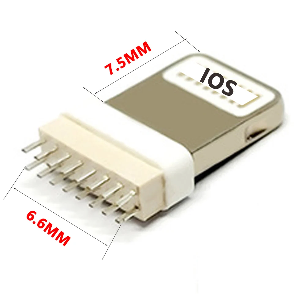 

10pcs/lot for Apple Phone Plug 16 Pin 7.5mm/8.8mm 30V 2A Micro USB Connectors Jack Tail Male Plug Socket Electric Terminals