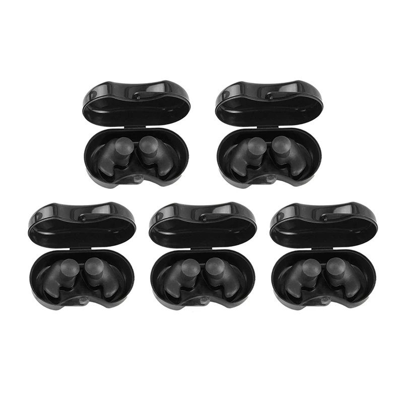 

5Pair Swimming Earplugs Waterproof Silicone Ear Plugs Diving Sport Plugs For Water Surf Showering Bathing