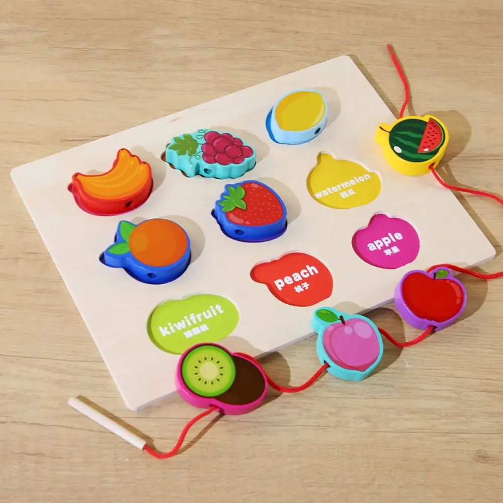 Wooden Puzzle Cartoon 3D Toy Animal Fruit Shape Traffic Table Game Montessori Sensory