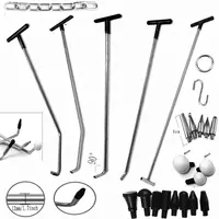 24Pcs Car Crowbar Stainless Steel Hail Wound Healing Paintless Dent Repair Tool Pull Rod With Replaceable Head Chain S Hook Ring