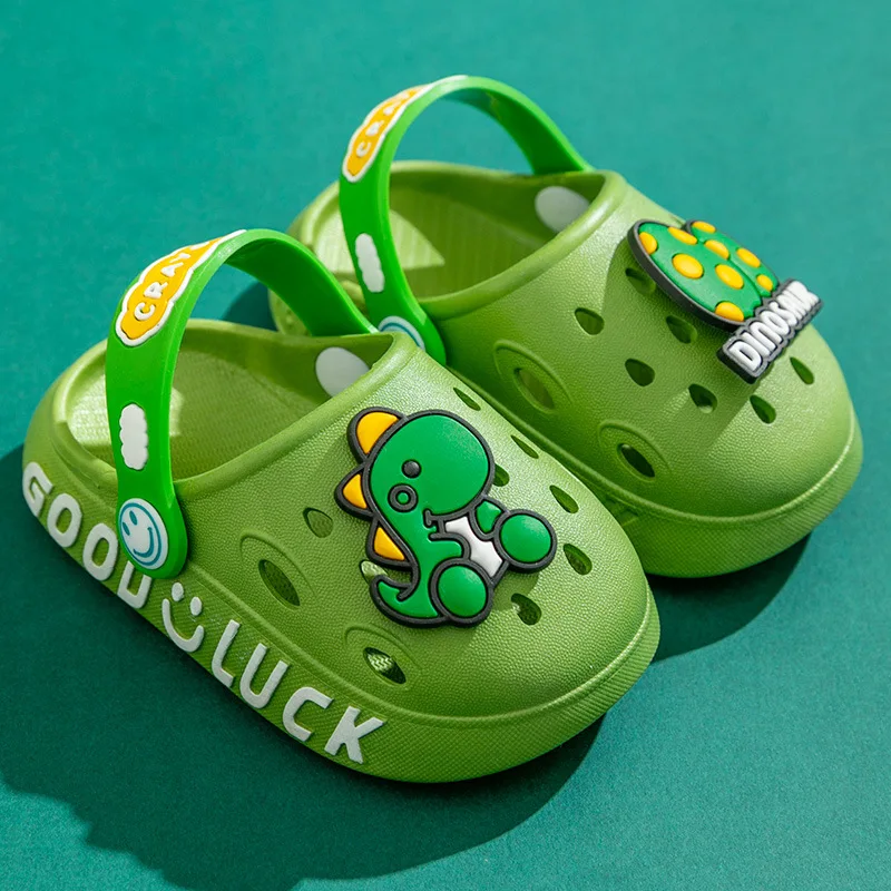 Cute Clogs for Children Kawaii Dinosaur Cartoon Cheap Sandals for Boy Girls Summer Child Slipper Todder Breathable Garden Shoes