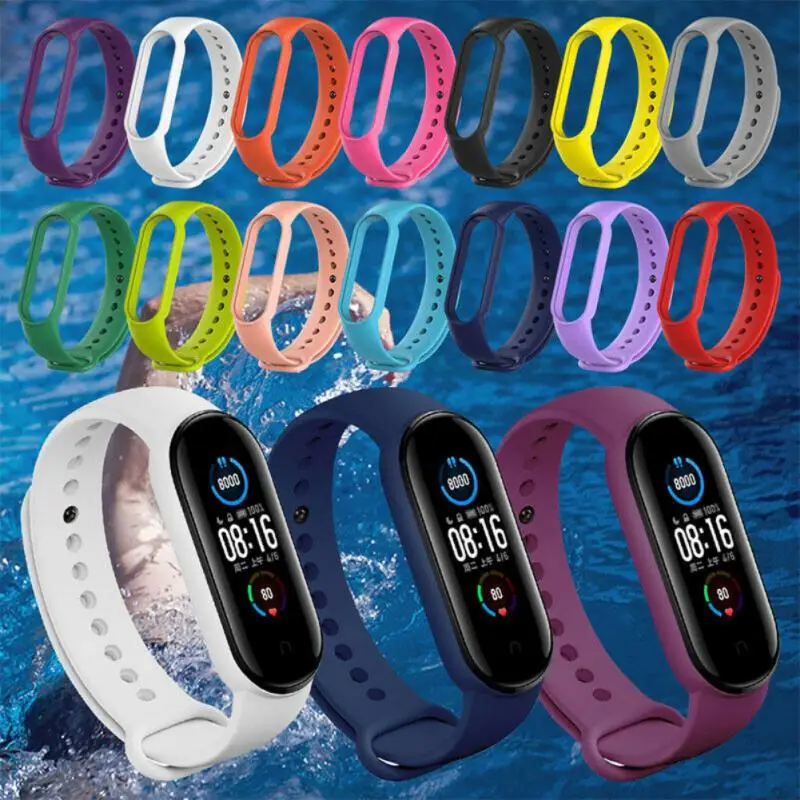 

Bracelet For Mi Band 5 6 Strap Sport Silicone Smartwatch Accessories Replacement Wrist Bracelet Correa Replacement Wristband