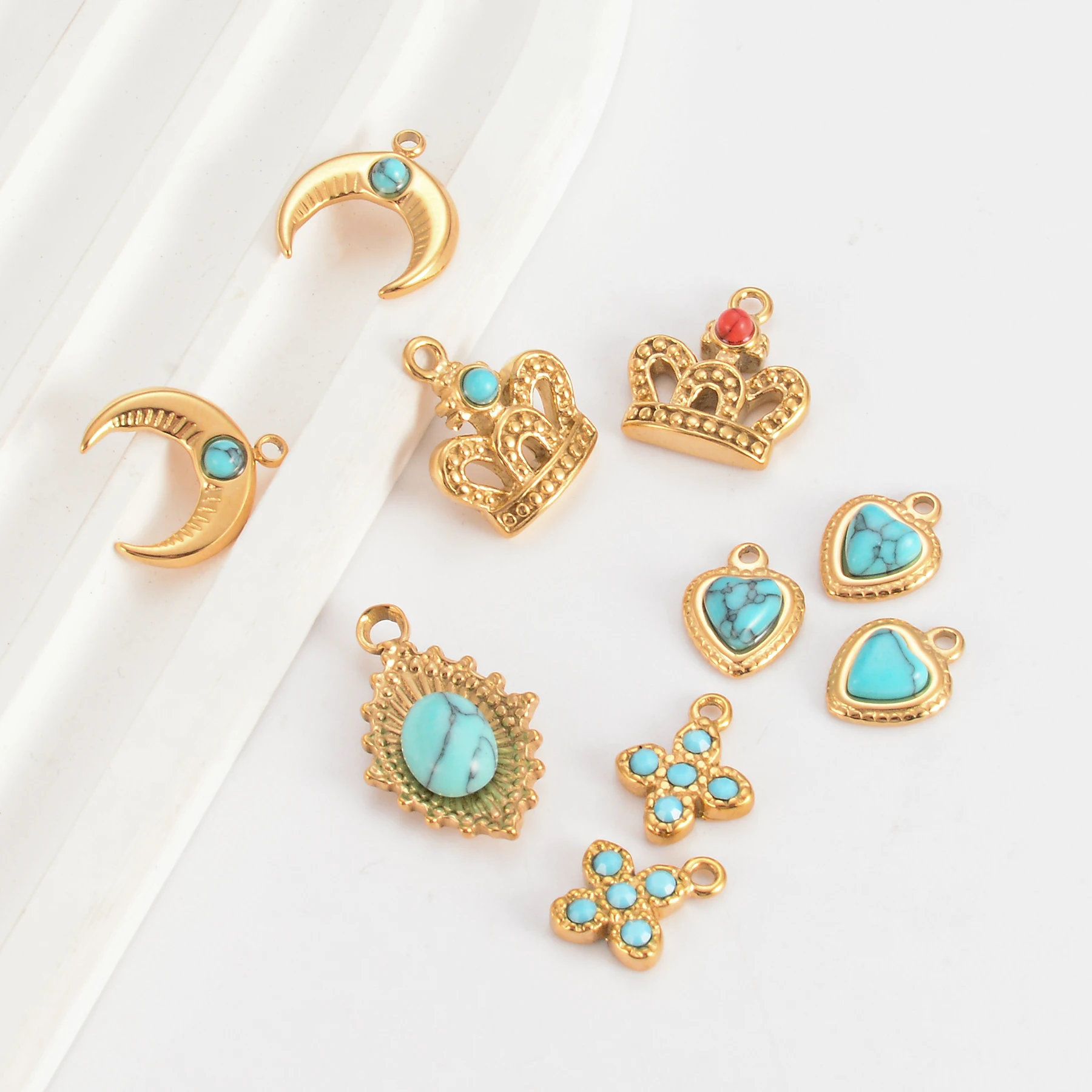 2 шт. кулон из нержавеющей стали в форме сердца и Луны