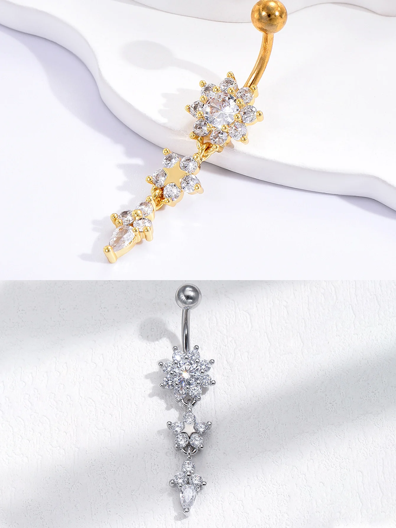 Европа и США Модный Новый Подсолнух изогнутая линия длинный гвоздь для пупка