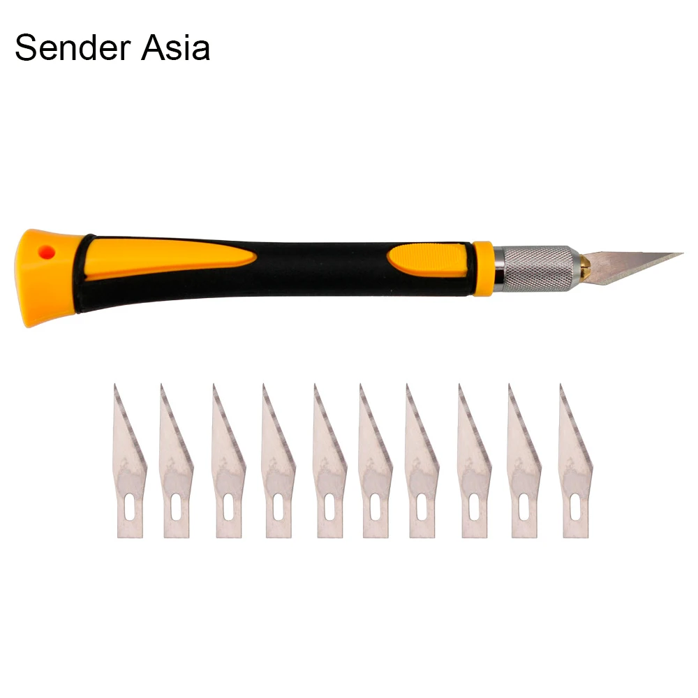 

Engraving Hobby Knives with 11pcs Blade Non-Slip Metal Handle Scalpel Knife Wood Paper Cutter Craft Knives DIY Hand Tools